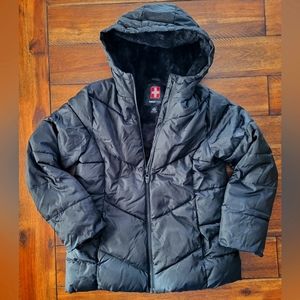 SwissTech, girls size 10/12, black winter coat